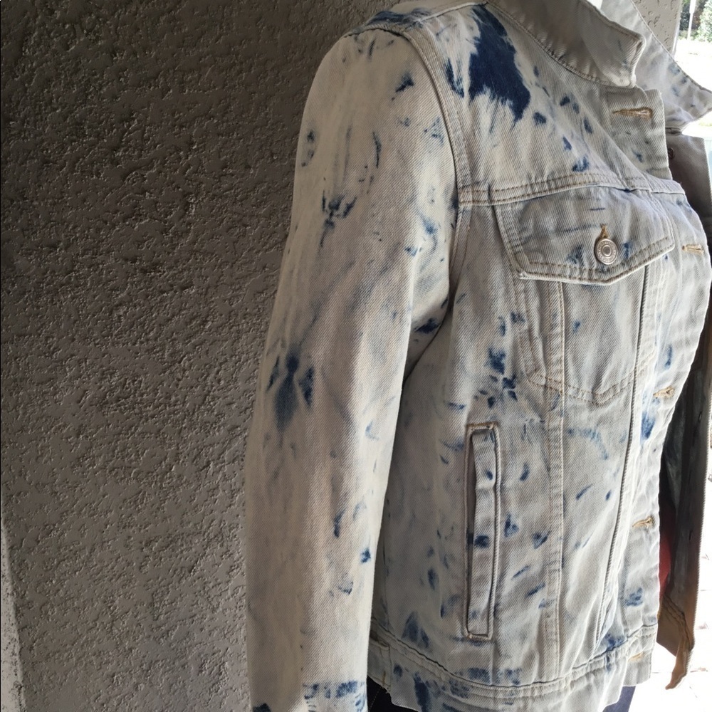 Nwt FREE PEOPLE‎ JONES TIEDYE BLUE DENIM JACKET - Picture 7 of 11